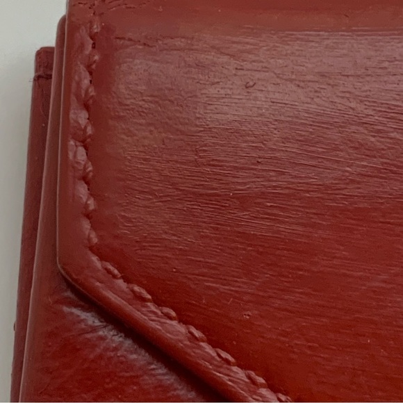 VTG Coach Red Leather Coin Pouch Geometric Envelope Expandable RESTORED 90s Y2K - Picture 5 of 16